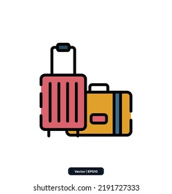 Immigration Icons.  Related To Business, Human Resources, Medical. Web Icon Set. Color Icons Collection. Vector Illustration.