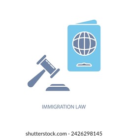 Immigration law concept line icon. Simple element illustration. Immigration law concept outline symbol design.