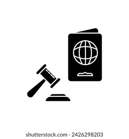 Immigration law concept line icon. Simple element illustration. Immigration law concept outline symbol design.