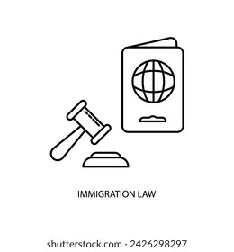 Immigration law concept line icon. Simple element illustration. Immigration law concept outline symbol design.