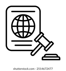 Immigration Law icon line vector illustration