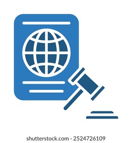 Immigration Law icon line vector illustration