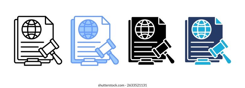 Conjunto de iconos de ley de inmigración Colección de estilo múltiple