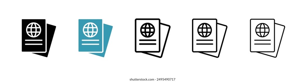 Conjunto de Vectores de iconos de línea de inmigración.