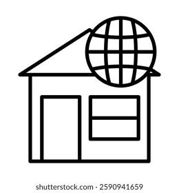Immigration Office Vector Line Icon Design