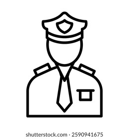 Immigration Officer Vector Line Icon Design