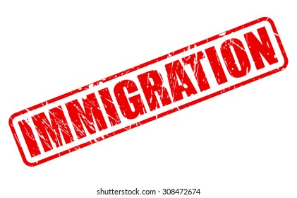 IMMIGRATION red stamp text on white