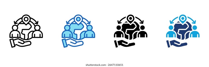Immigration Services icon Multi Style Vector Illustration