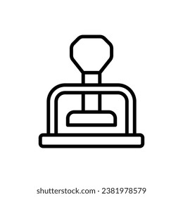 Ilustración de icono de contorno de marca de inmigración Ilustración de vector