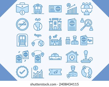 IMMIGRATION vector design blue filled color gradient icon for downlaod