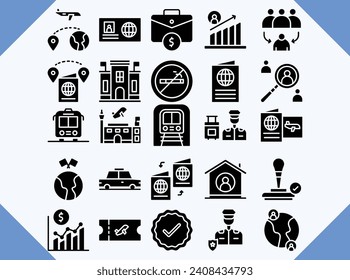 immigration vector design icons pack for download