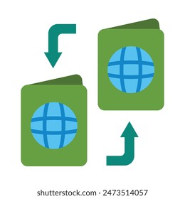 Immigration Vektorgrafik Flat Icon Design