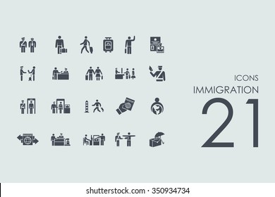 immigration vector set of modern simple icons