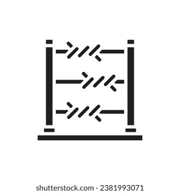 Ilustración de vectores de iconos llenos por cable de inmigración