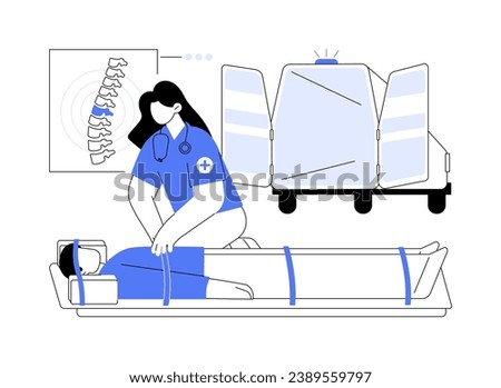 Immobilization abstract concept vector illustration. Patient with spinal cord injury, medical immobilization, physical rehabilitation, disease treatment, reduce normal movement abstract metaphor.