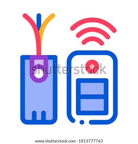 Immobilizer Electronic Symbol Icon Vector. Outline Immobilizer Electronic Symbol Sign. Isolated Contour Symbol Illustration