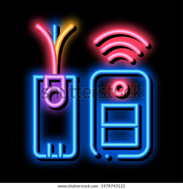 Immobilizer Electronic Symbol neon light\
sign vector. Glowing bright icon Immobilizer Electronic Symbol\
sign. transparent symbol\
illustration