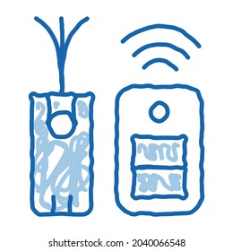 Immobilizer Electronic Symbol sketch icon vector. Hand drawn blue doodle line art Immobilizer Electronic Symbol sign. isolated symbol illustration