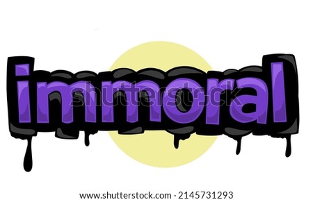 IMMORAL  writing vector design on white background