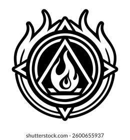 Immortal flame icon in glyph style