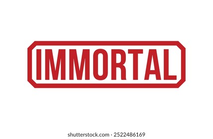 IMMORTAL Carimbo vermelho sobre fundo branco. Sinal de selo imortal. Selo IMORTAL.