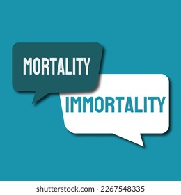 immortality or mortality choice road sign concept, flat design