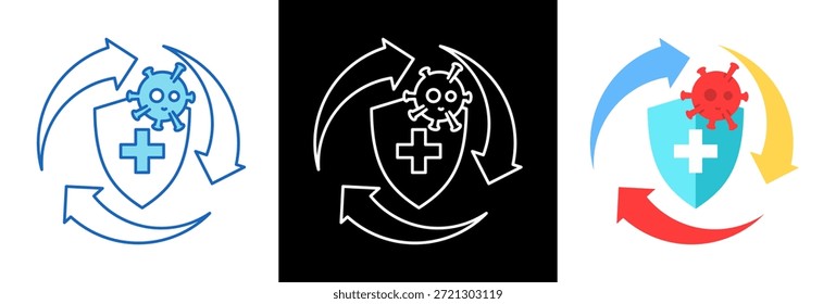 Ilustración vectorial de estilo triple Immune Boost Icon