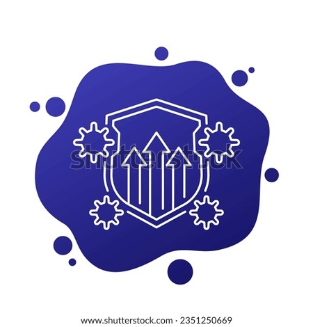 immune booster icon, line vector