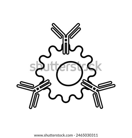 immune cell with antibody icon vector