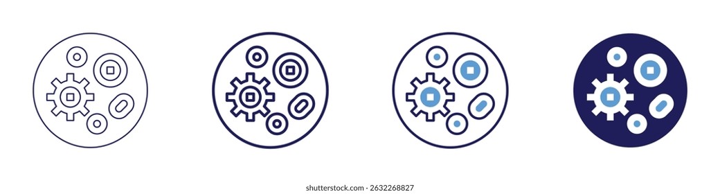 Immune cell icon in 4 different styles. Thin Line, Line, Bold Line, Duotone. Duotone style. Editable stroke.