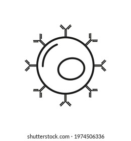 Immune Cell Icon Black And White Style Vector