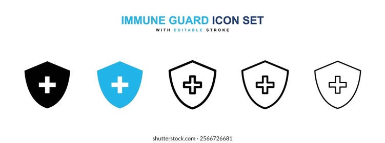 Immune guard icons vector collection pack.