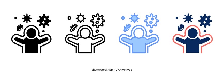 Immune icon set multiple style collection