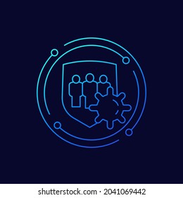 immune population or herd immunity line icon