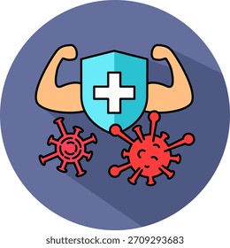 Ilustração isométrica de vetor do ícone do sistema de suporte imunológico