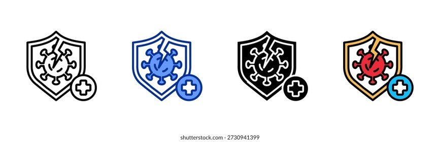 Immune Suppression icon set multiple style collection