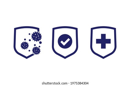 immune system and antibacterial protection icons