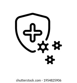 Immune system, antivirus protection, simple medical icon. Black icon on white background