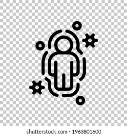 Immune system, antivirus protection, simple medical icon. Black editable linear symbol on transparent background