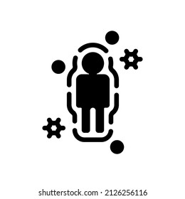 Immune system, antivirus protection, simple medical icon. Black icon on white background