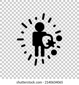 Immune system, antivirus protection, simple medical icon. Black symbol on transparent background