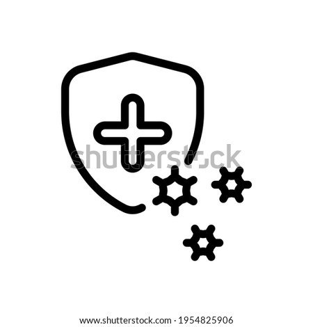 Immune system, antivirus protection, simple medical icon. Black icon on white background