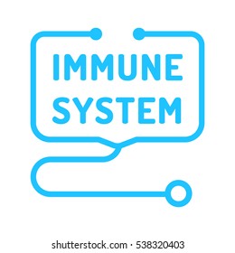 Immune system. Badge with stethoscope icon. Flat vector illustration on white background.