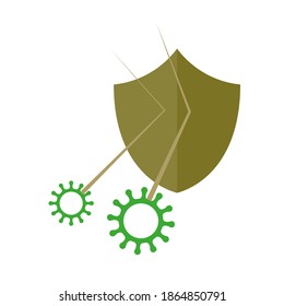 Immune system concept. Hygienic medical shield protecting from coronavirus COVID-19 icon. Human immunity sign. Corona virus defense symbol vector isolated illustration