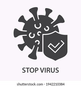 Immune system glyph icon. Vector illustration isolated on white.
