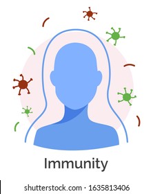 Immune system of human body. Isolated icon of protective barriers helping to get rid of infections and harmful bacteria. Immunity and antidotes resistant microbes and viruses, coronavirus attack 