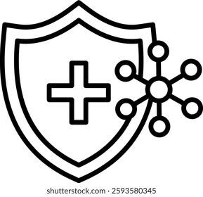 Immune System Icon Line Vector Illustration
