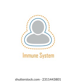 Symbol des Immunsystems auf weißem Hintergrund