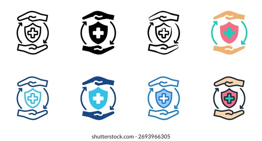 Ícone do sistema imunológico define coleção de vários estilos 
