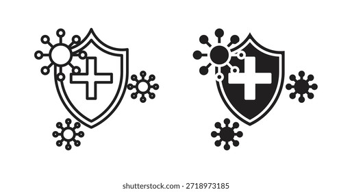 Ícone do sistema imunológico. Símbolo, ilustração de logotipo. conjunto de ícones gráficos